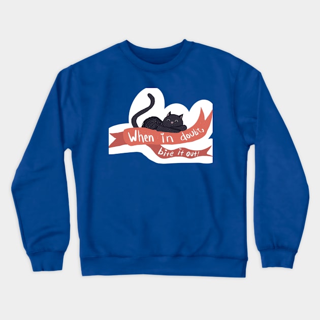 Bitey Cat Crewneck Sweatshirt by MarshallArtsMise